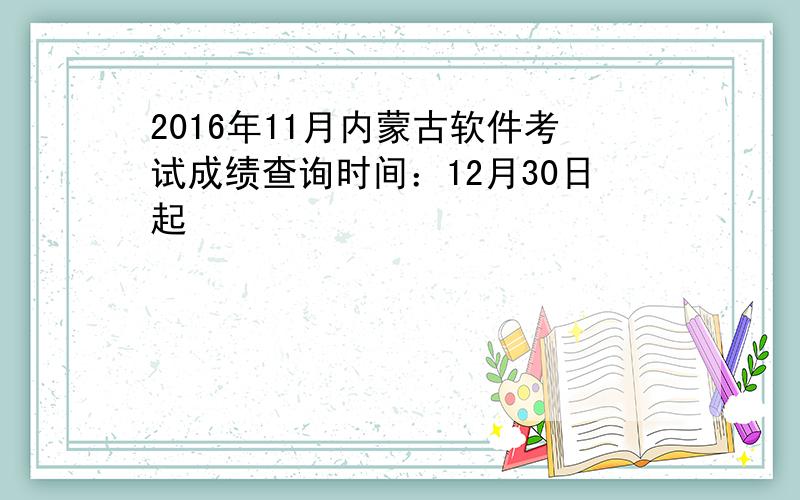 2016年11月内蒙古软件考试成绩查询时间：12月30日起