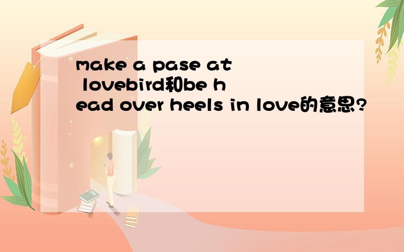 make a pase at lovebird和be head over heels in love的意思?