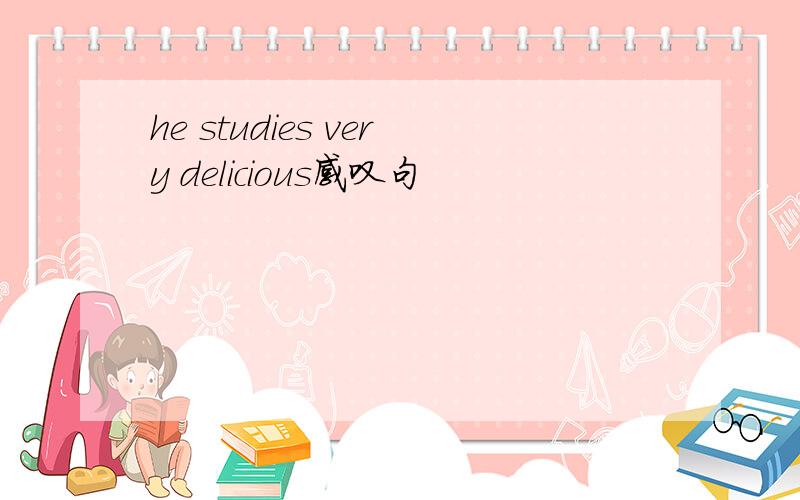 he studies very delicious感叹句