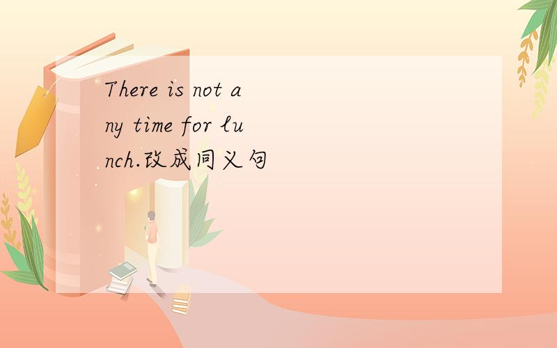 There is not any time for lunch.改成同义句