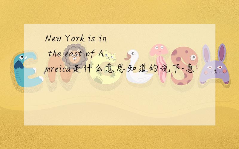 New York is in the east of Amreica是什么意思知道的说下·急