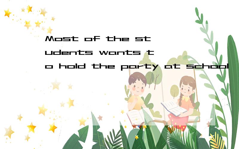 Most of the students wants to hold the party at school 一般疑问句
