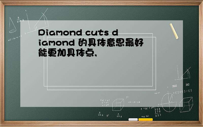 Diamond cuts diamond 的具体意思最好能更加具体点,