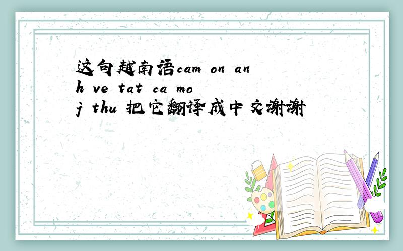 这句越南语cam on anh ve tat ca moj thu 把它翻译成中文谢谢