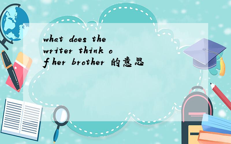what does the writer think of her brother 的意思