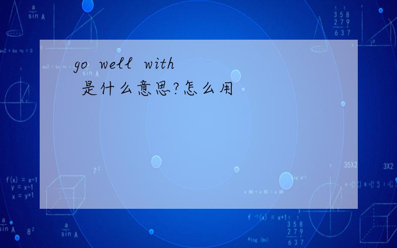 go  well  with 是什么意思?怎么用
