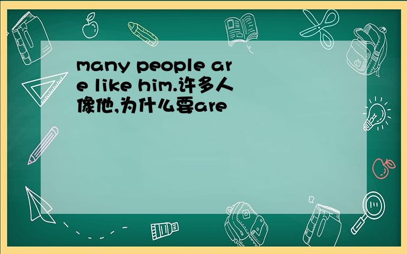 many people are like him.许多人像他,为什么要are