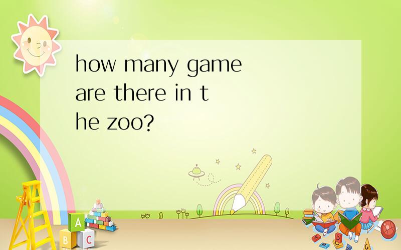 how many game are there in the zoo?