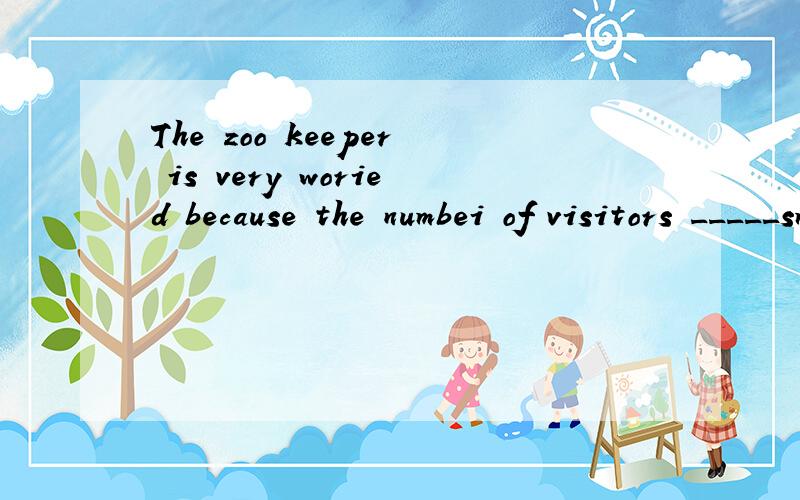 The zoo keeper is very woried because the numbei of visitors _____smaller and smaller.空格上为什么不是is becaming （正确答案是became）