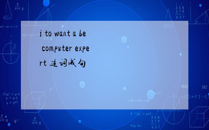 i to want a be computer expert 连词成句