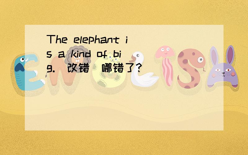 The elephant is a kind of big.（改错）哪错了?