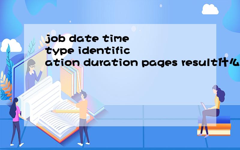 job date time type identification duration pages result什么意思