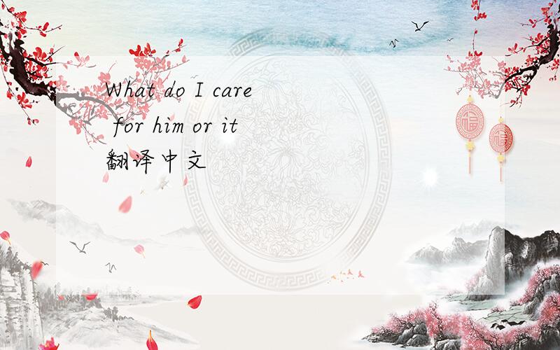 What do I care for him or it翻译中文