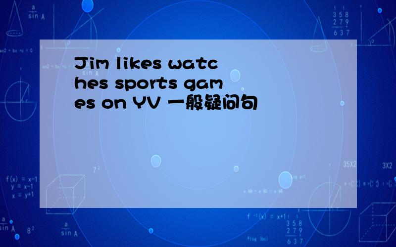 Jim likes watches sports games on YV 一般疑问句