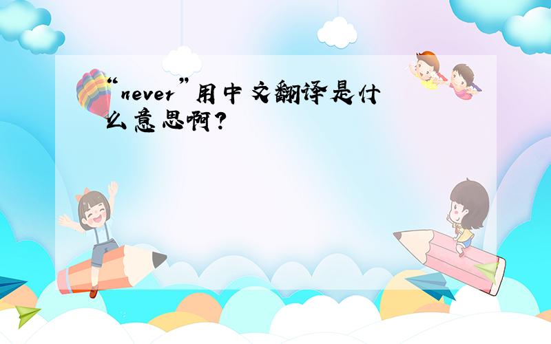 “never”用中文翻译是什么意思啊?