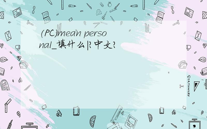 (PC)mean personal_填什么|?中文?