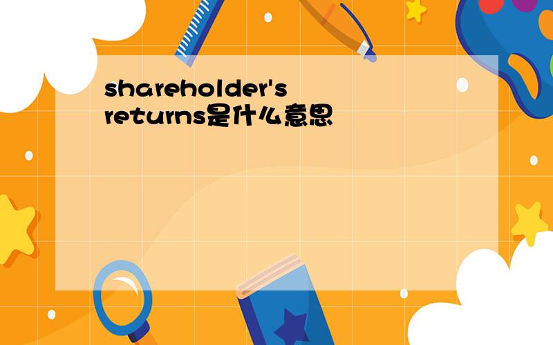 shareholder's returns是什么意思