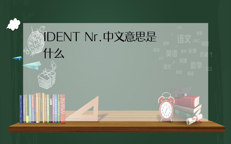 IDENT Nr.中文意思是什么