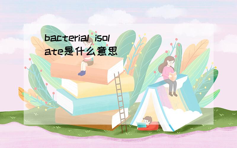 bacterial isolate是什么意思