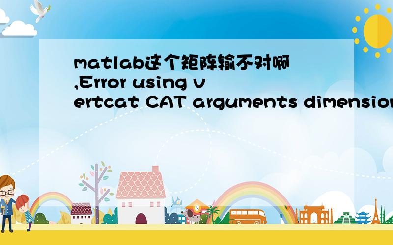 matlab这个矩阵输不对啊,Error using vertcat CAT arguments dimensions are not consistent.A=[-4 1 0 1 0 0 0 0 01 -4 1 0 1 0 0 0 00 2 -4.67 0 0 1 0 0 01 0 0 -4 1 0 1 0 00 1 0 1 -4 1 0 1 00 0 1 0 2 -4.67 1 00 0 0 2 0 0 -4.67 1 00 0 0 0 2 0 1 -4.67