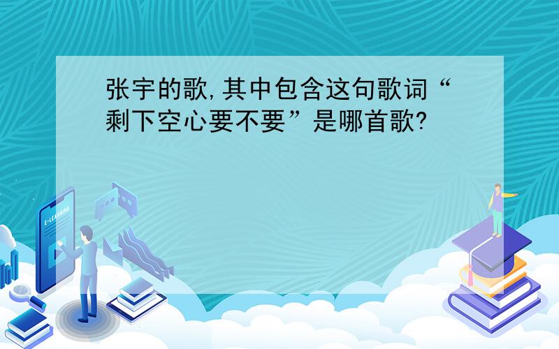 张宇的歌,其中包含这句歌词“剩下空心要不要”是哪首歌?