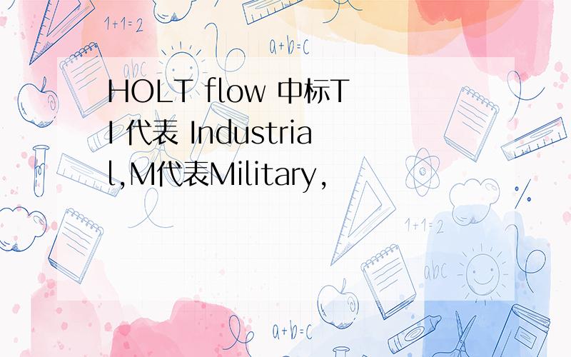 HOLT flow 中标T I 代表 Industrial,M代表Military,