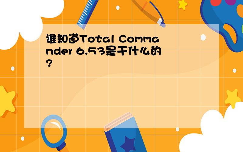 谁知道Total Commander 6.53是干什么的?