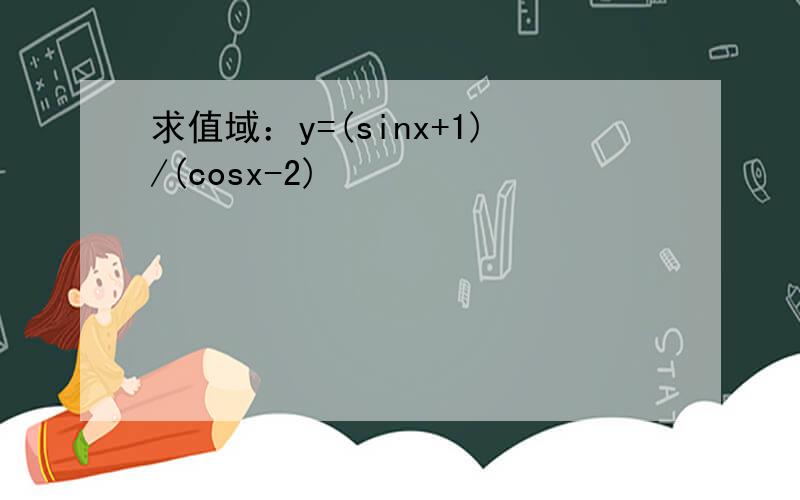 求值域：y=(sinx+1)/(cosx-2)