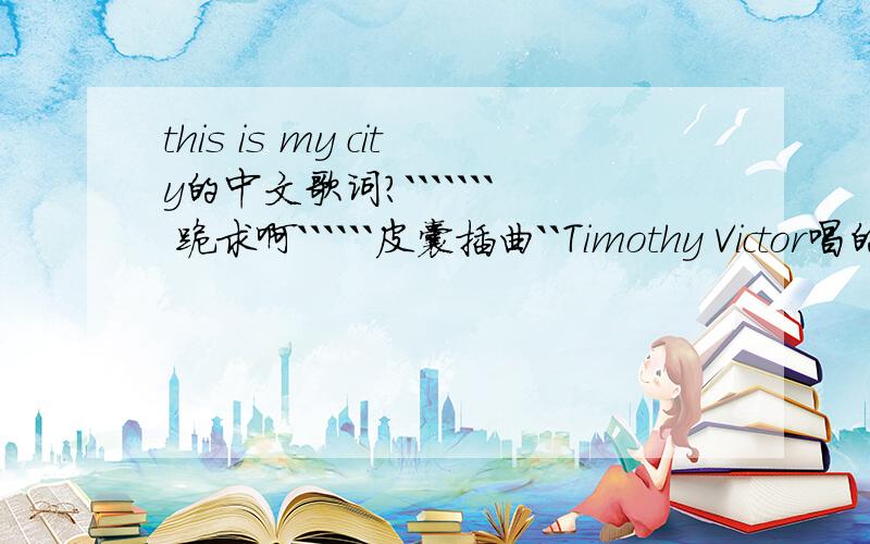this is my city的中文歌词?``````` 跪求啊``````皮囊插曲``Timothy Victor唱的