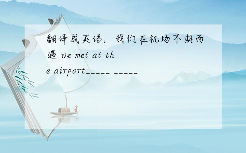 翻译成英语：我们在机场不期而遇 we met at the airport_____ _____