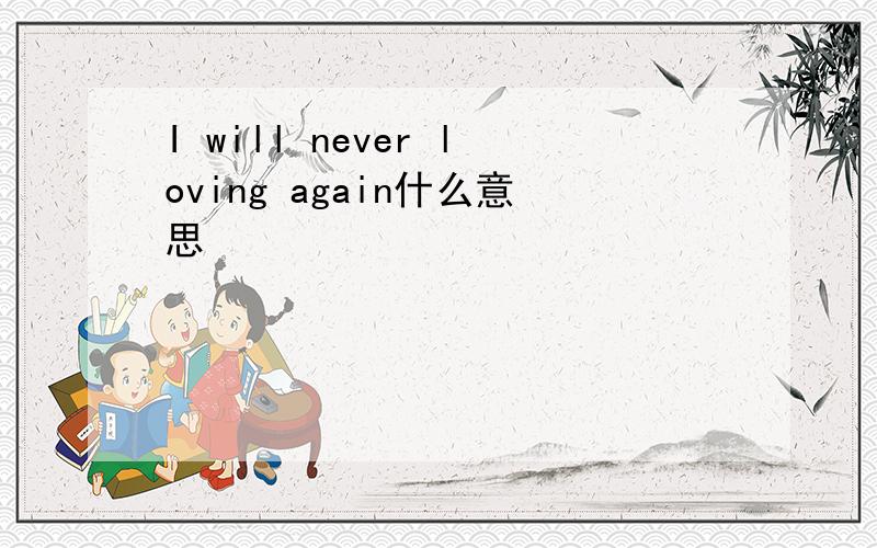 I will never loving again什么意思