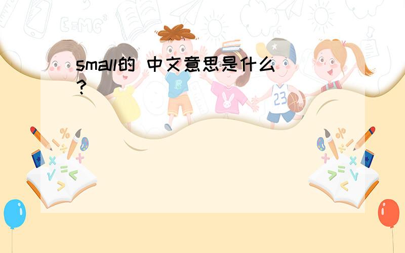 small的 中文意思是什么?
