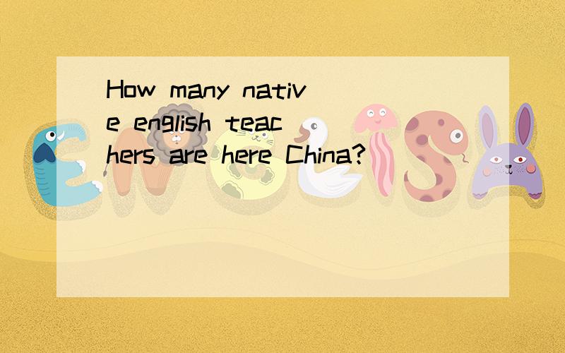 How many native english teachers are here China?