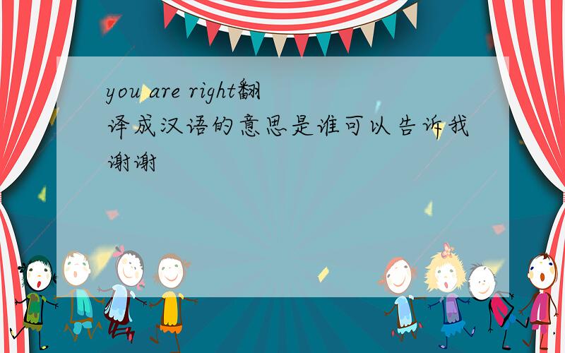 you are right翻译成汉语的意思是谁可以告诉我谢谢