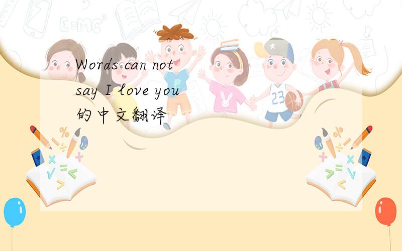 Words can not say I love you的中文翻译