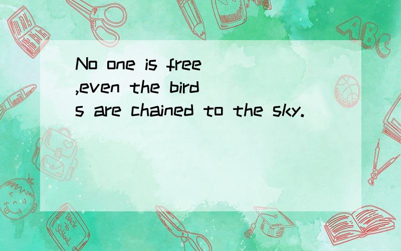 No one is free,even the birds are chained to the sky.