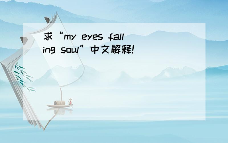 求“my eyes falling soul”中文解释!