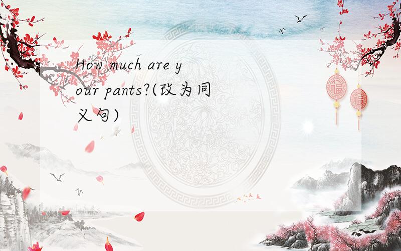 How much are your pants?(改为同义句)