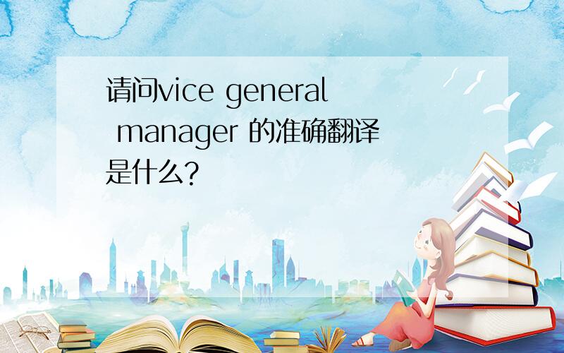 请问vice general manager 的准确翻译是什么?