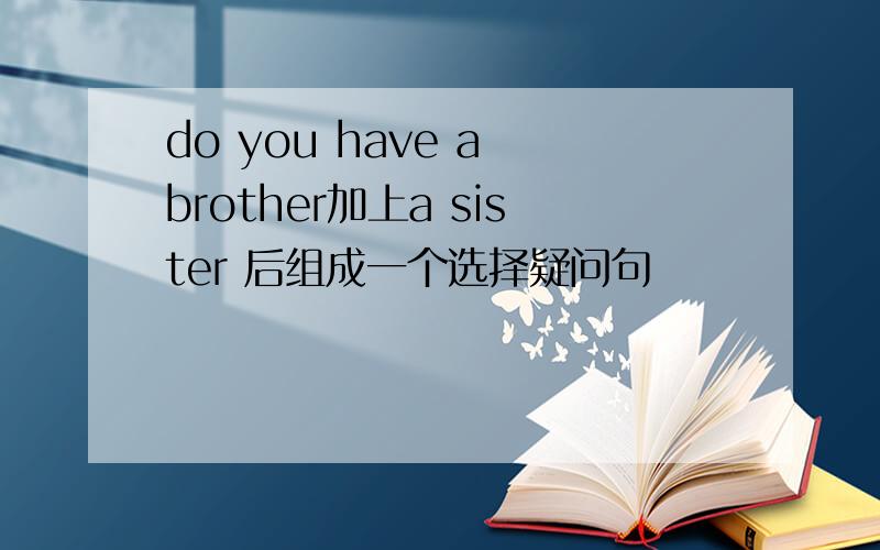 do you have a brother加上a sister 后组成一个选择疑问句