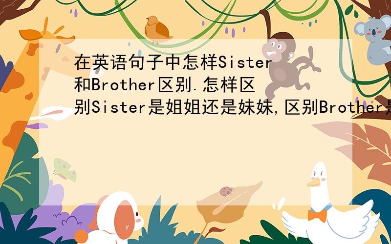 在英语句子中怎样Sister和Brother区别.怎样区别Sister是姐姐还是妹妹,区别Brother是哥哥还是弟弟.