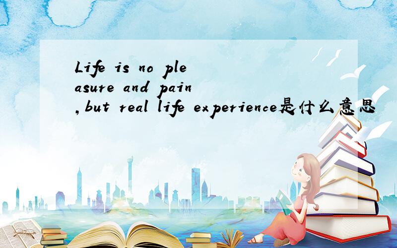 Life is no pleasure and pain,but real life experience是什么意思