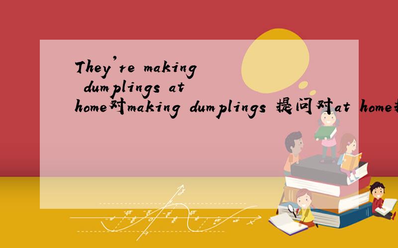 They're making dumplings at home对making dumplings 提问对at home提问