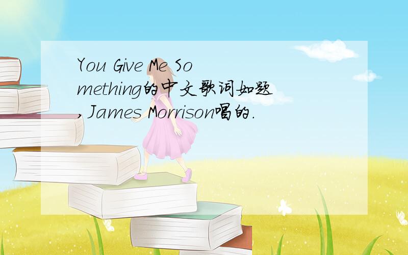 You Give Me Something的中文歌词如题,James Morrison唱的.