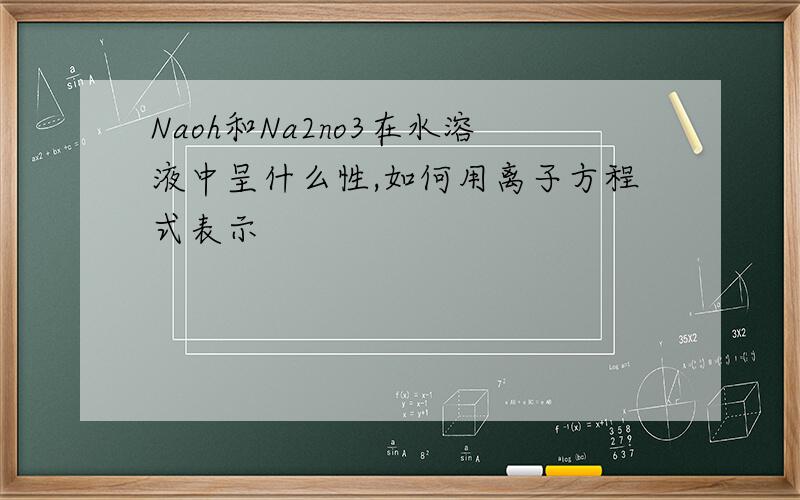 Naoh和Na2no3在水溶液中呈什么性,如何用离子方程式表示