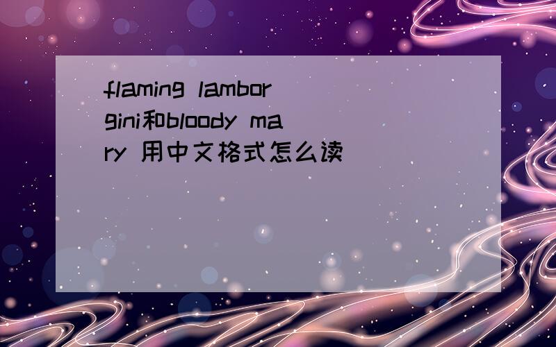 flaming lamborgini和bloody mary 用中文格式怎么读